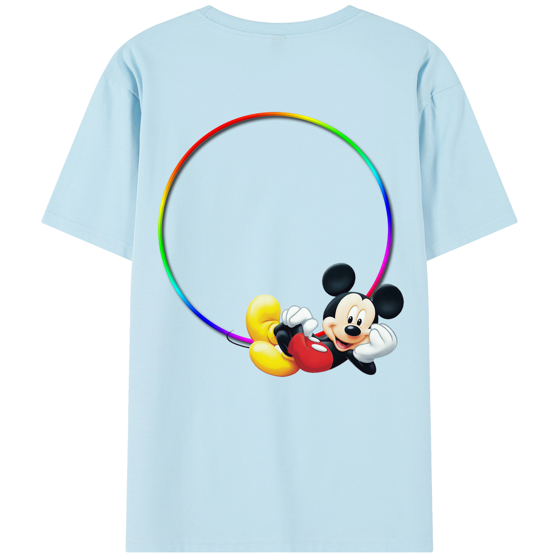 ミッキーマウス Mickey Mouse 綿100％半袖Tシャツ（背面プリント）